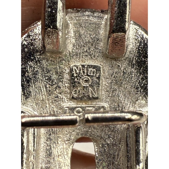 Vintage Mimi Di N Belt Buckle Star Fish‎ Silver Tone Signed - Picture 6 of 8